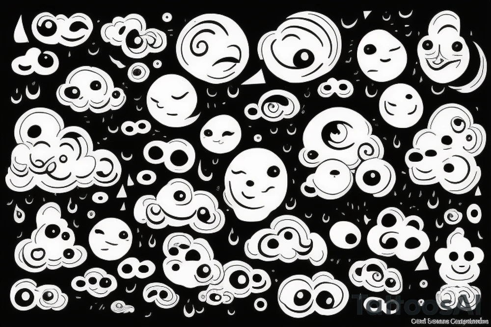 cloud eye rain tattoo idea