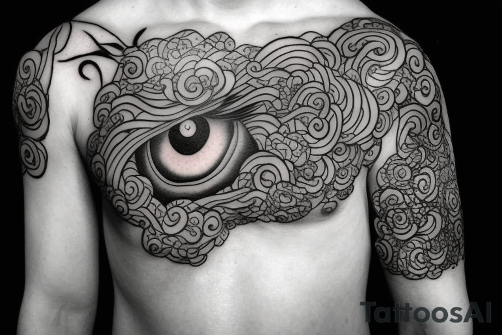 cloud eye rain tattoo idea