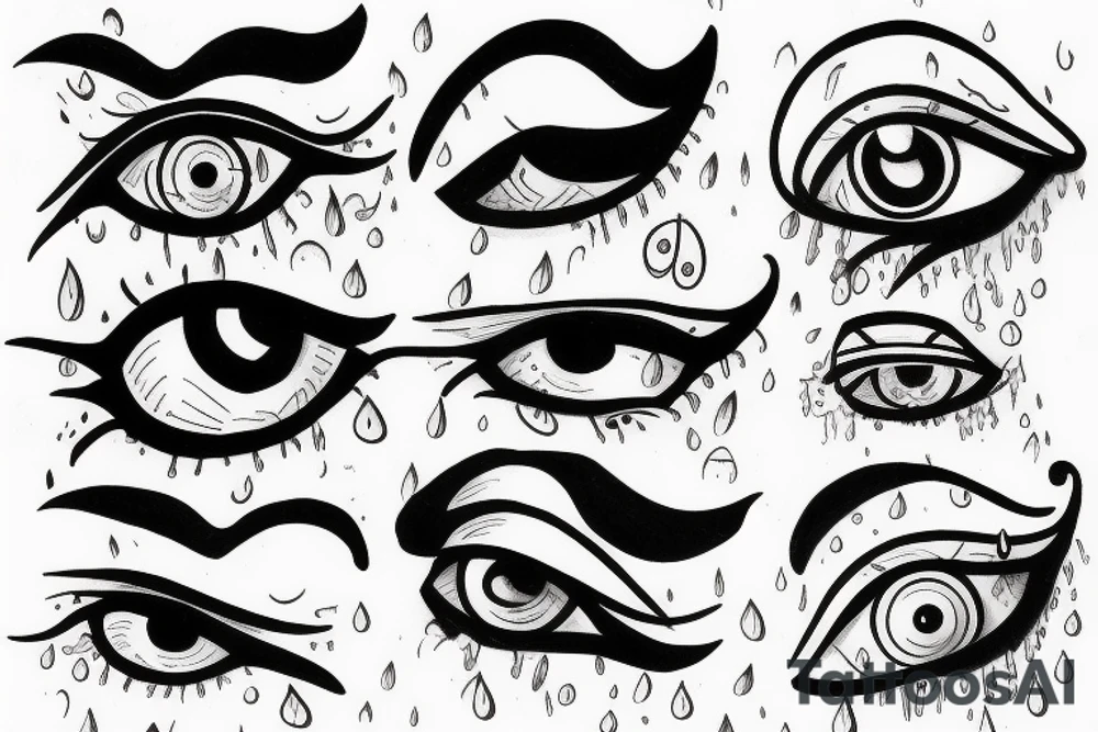 cloud eye rain tattoo idea