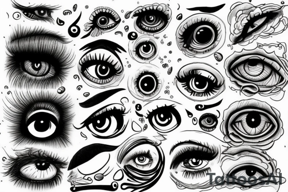cloud eye rain tattoo idea