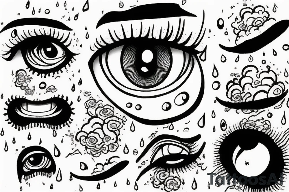 cloud eye rain tattoo idea