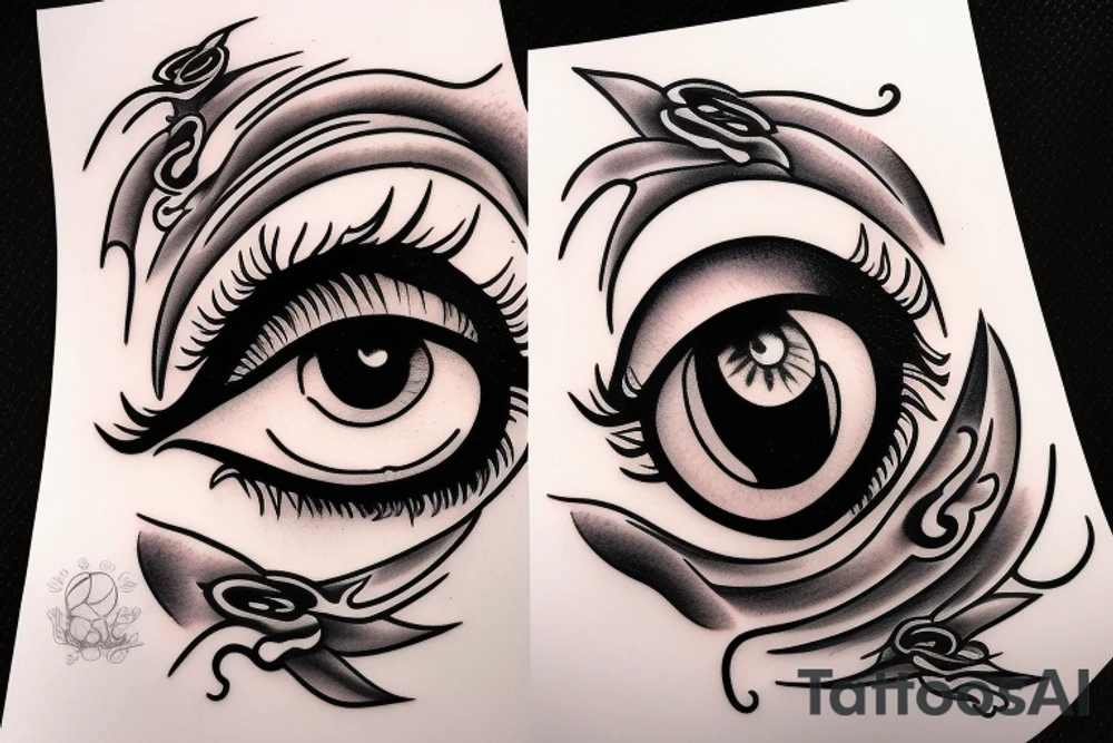 cloud eye rain tattoo idea
