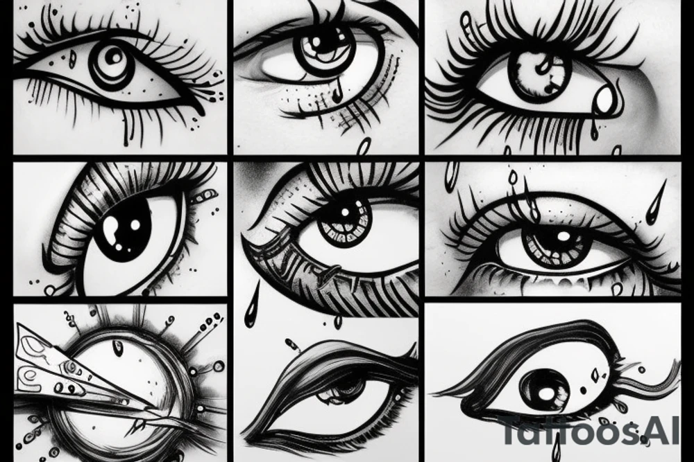 cloud eye rain tattoo idea
