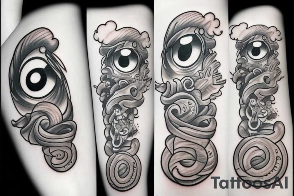 cloud eye rain tattoo idea