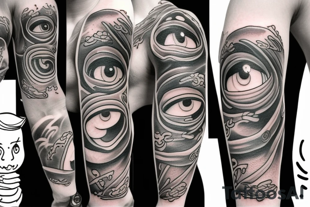 cloud eye rain tattoo idea