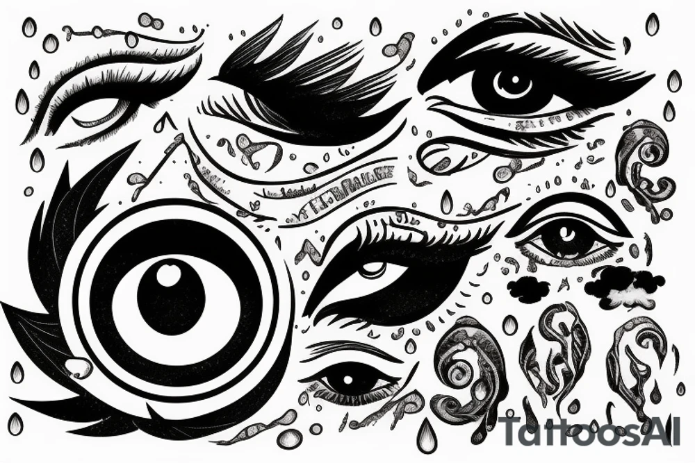 cloud eye rain tattoo idea