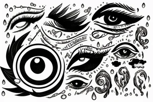 cloud eye rain tattoo idea