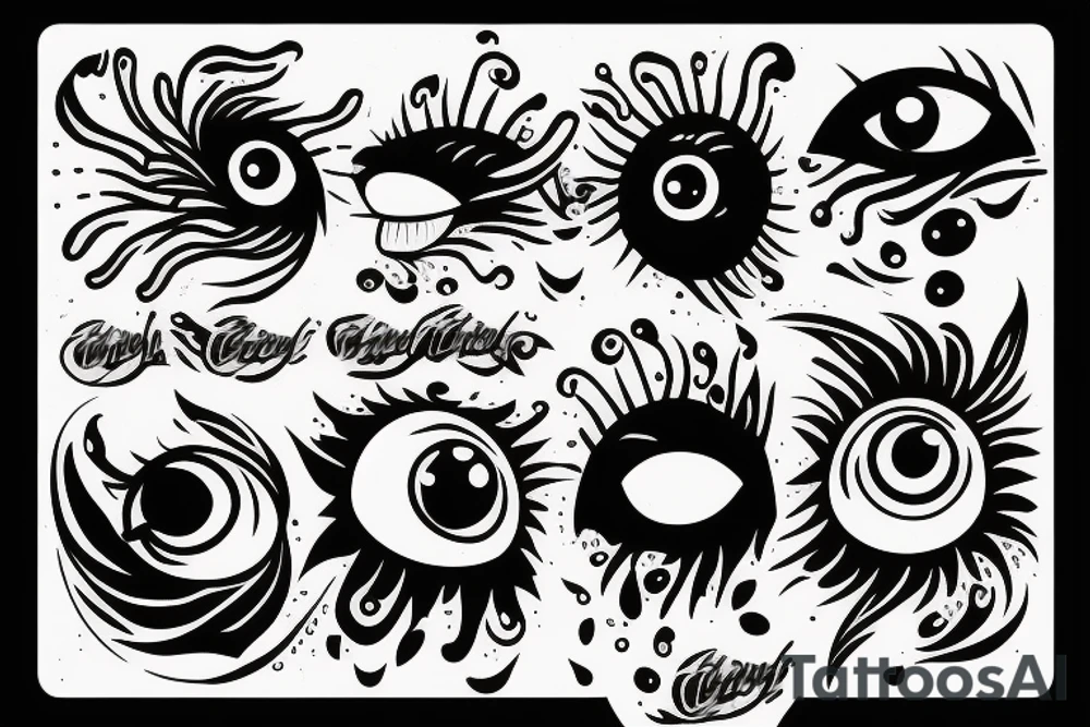 cloud eye rain tattoo idea