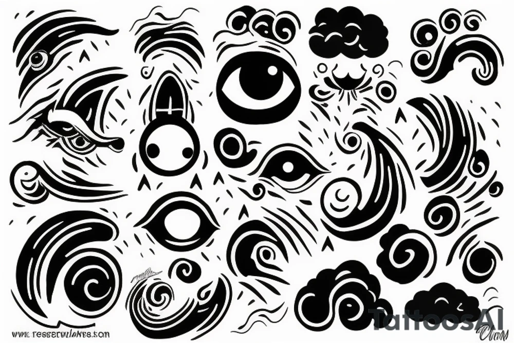 cloud eye rain tattoo idea