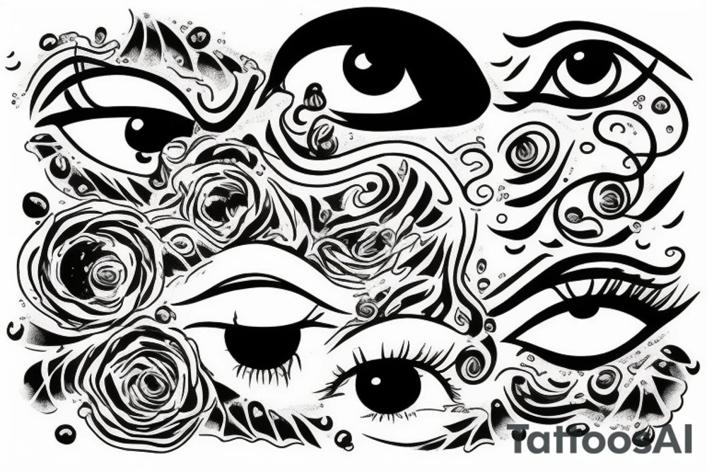 cloud eye rain tattoo idea