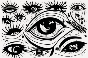 cloud eye rain tattoo idea