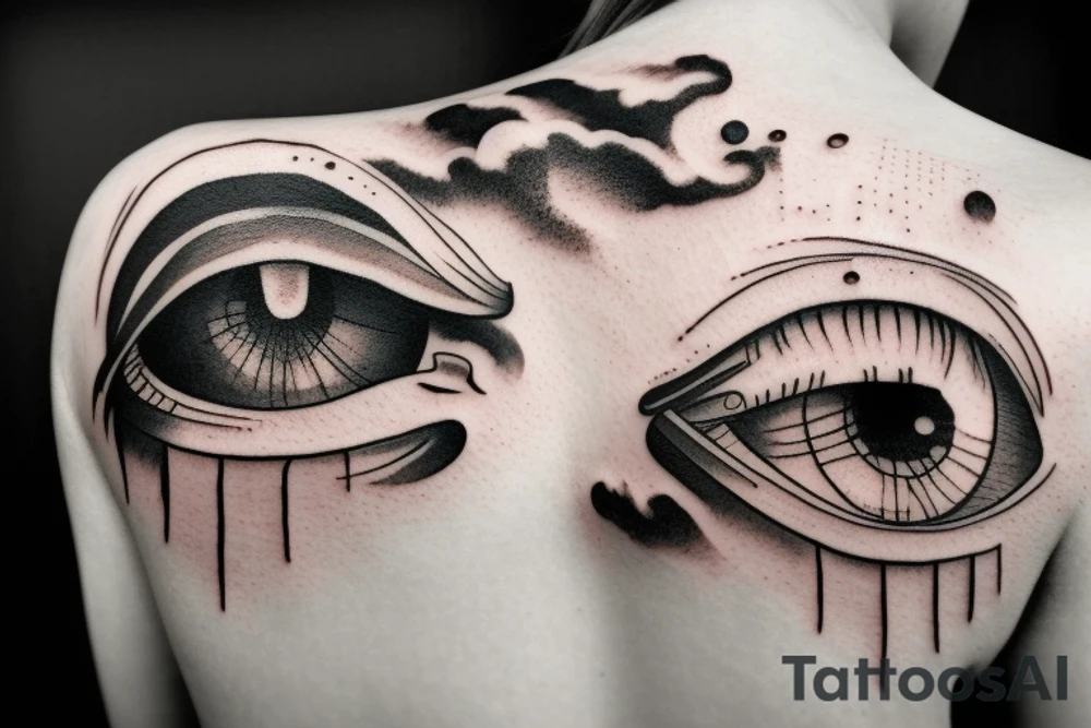 cloud eye rain tattoo idea