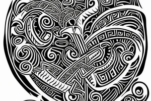 New Zealand Maori
Hei-Tiki illustration in tribal tattoo style tattoo idea