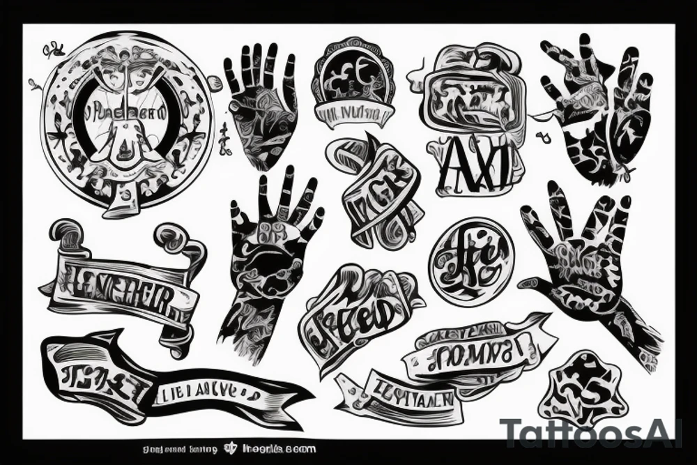 hand with a letter tattoo idea