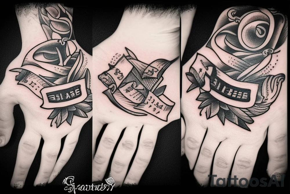 hand with a letter tattoo idea