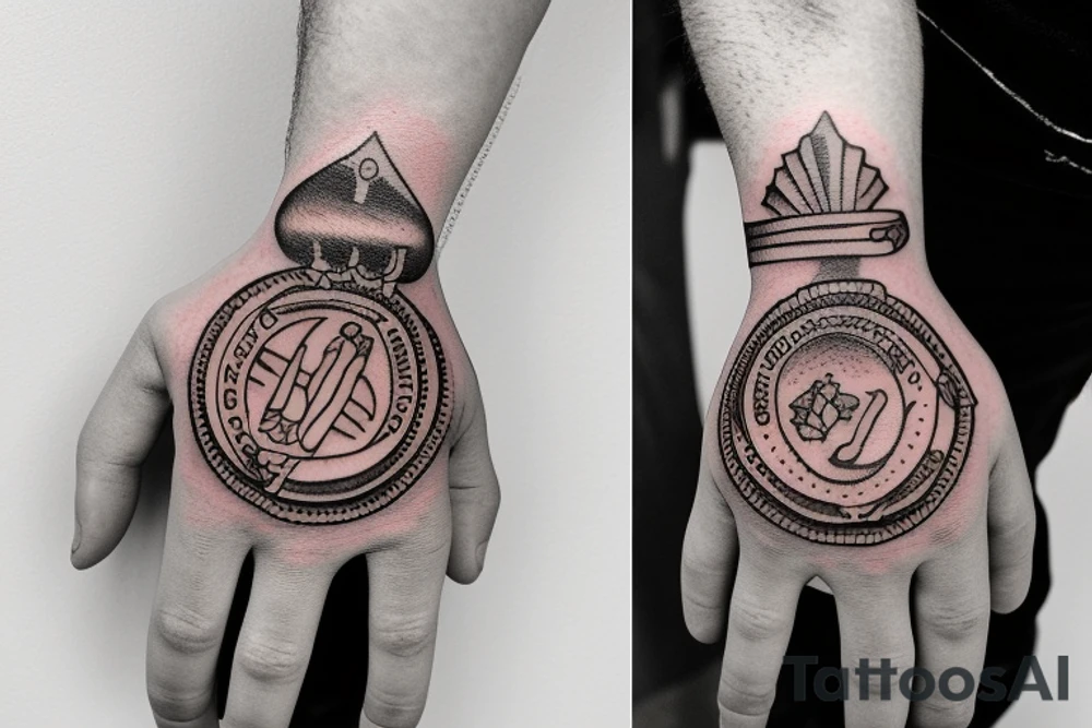 the hand that holds the letter tattoo idea