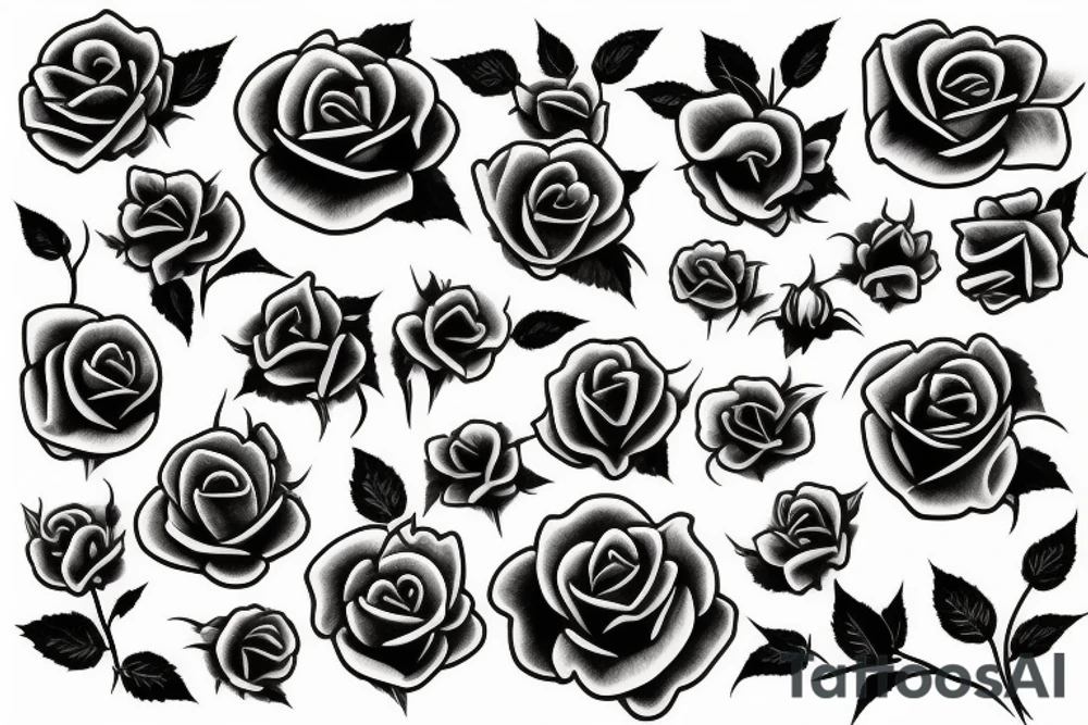 lots of roses tattoo idea