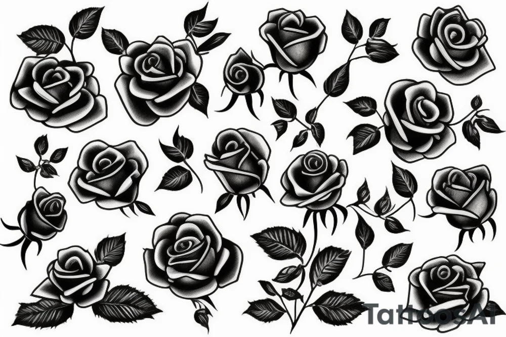 lots of roses tattoo idea
