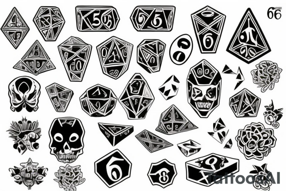 dice 666 tattoo idea