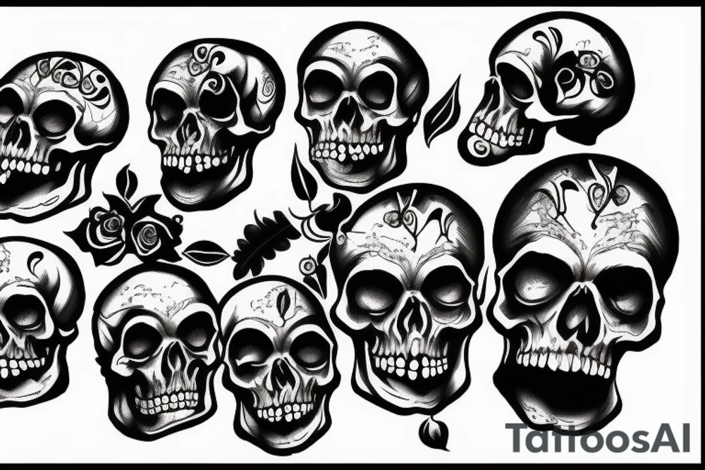 human skull tattoo idea
