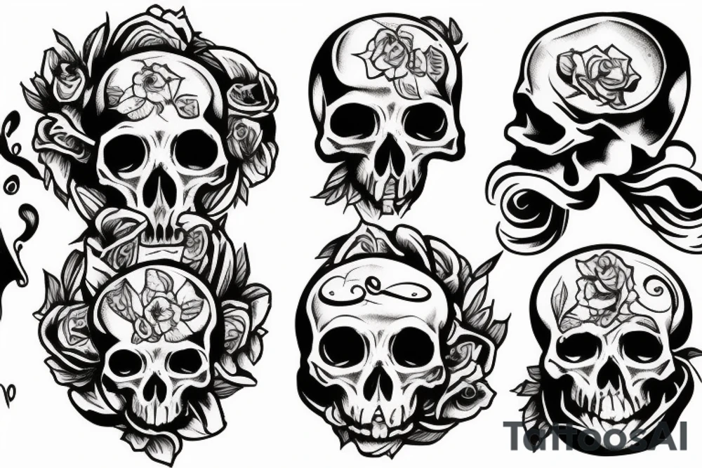 human skull tattoo idea