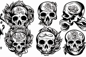 human skull tattoo idea
