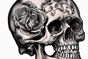 human skull realistic tattoo idea