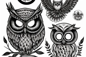 dead realistic owl tattoo idea