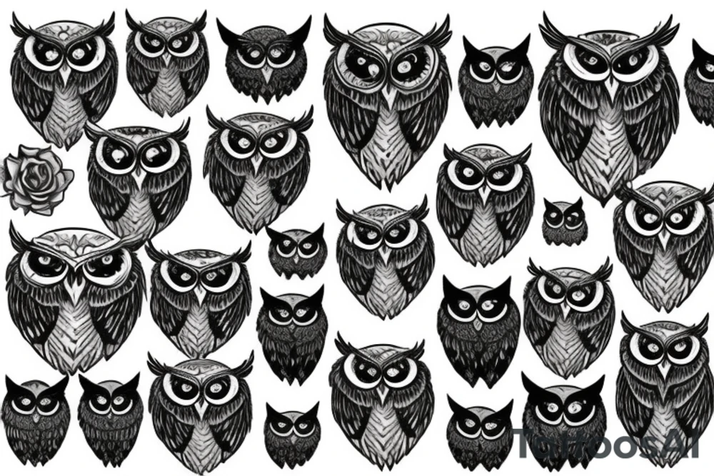 dead realistic owl tattoo idea