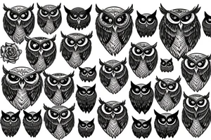 dead realistic owl tattoo idea