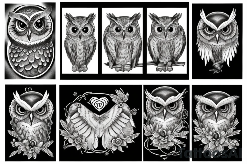 dead realistic owl tattoo idea