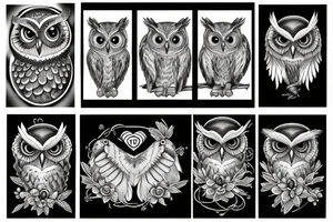 dead realistic owl tattoo idea