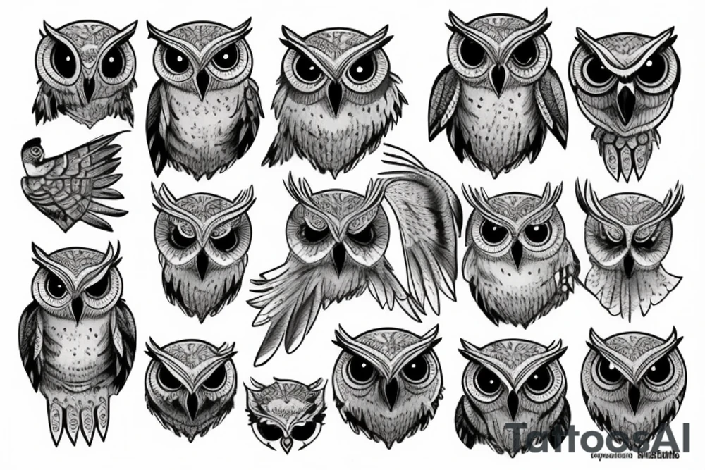 dead realistic owl tattoo idea