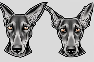 dead realistic doberman angry and growling with rage tattoo idea