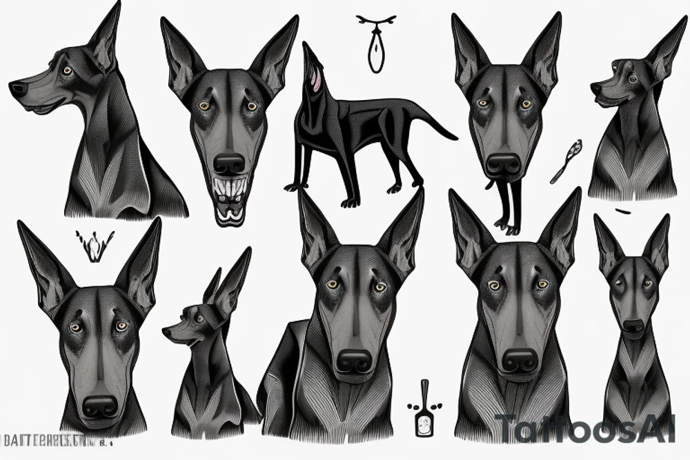 dead realistic doberman angry and growling with rage tattoo idea dead realistic doberman angry and growling with rage tattoo idea