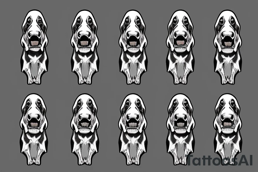 dead doberman angry and growling with rage tattoo idea