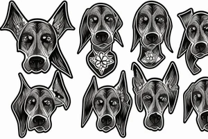 skeleton doberman angry tattoo idea
