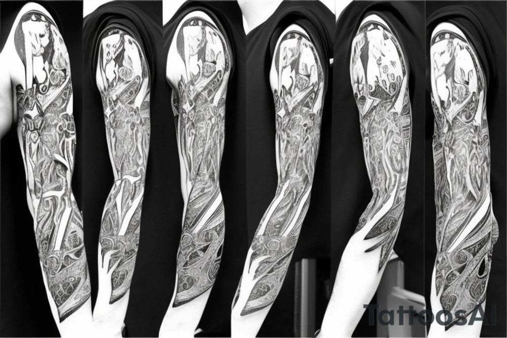 skeleton doberman angry tattoo idea