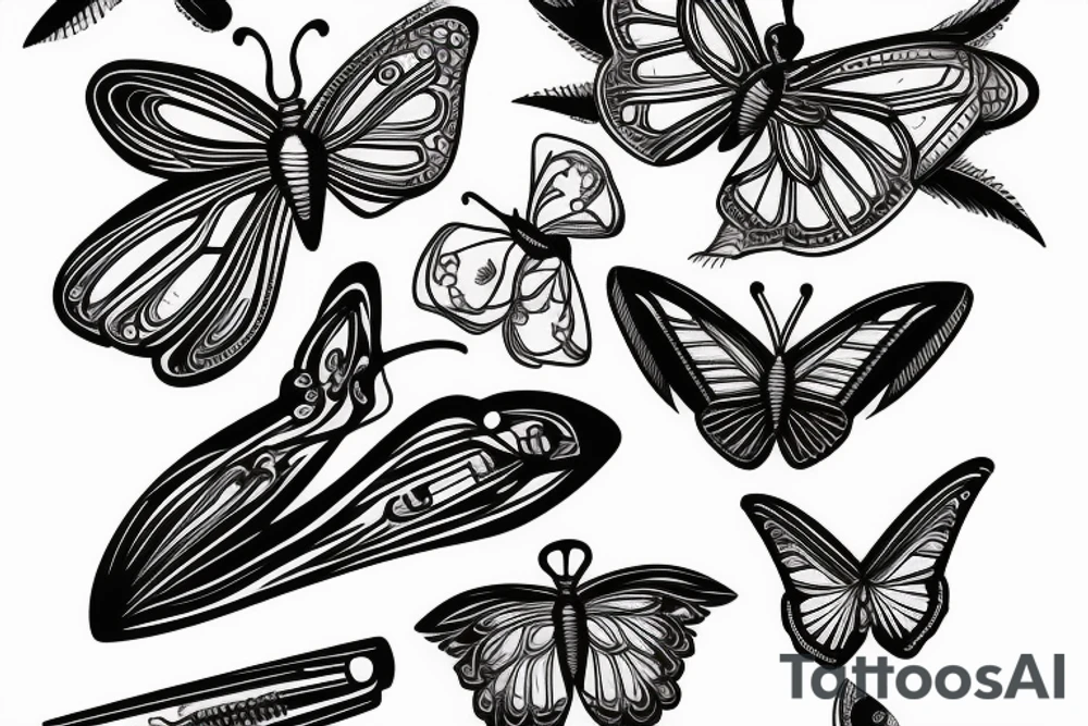 butterfly knife tattoo idea