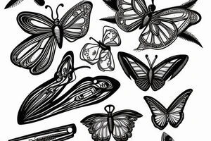 butterfly knife tattoo idea