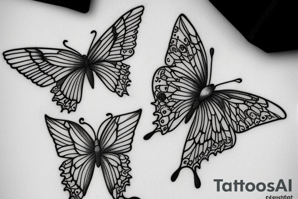 butterfly knife tattoo idea