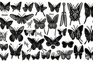 butterfly knife tattoo idea