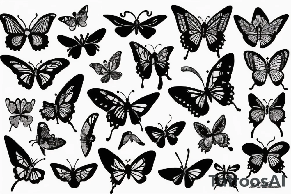 knife butterfly tattoo idea