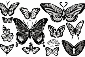 knife-butterfly tattoo idea