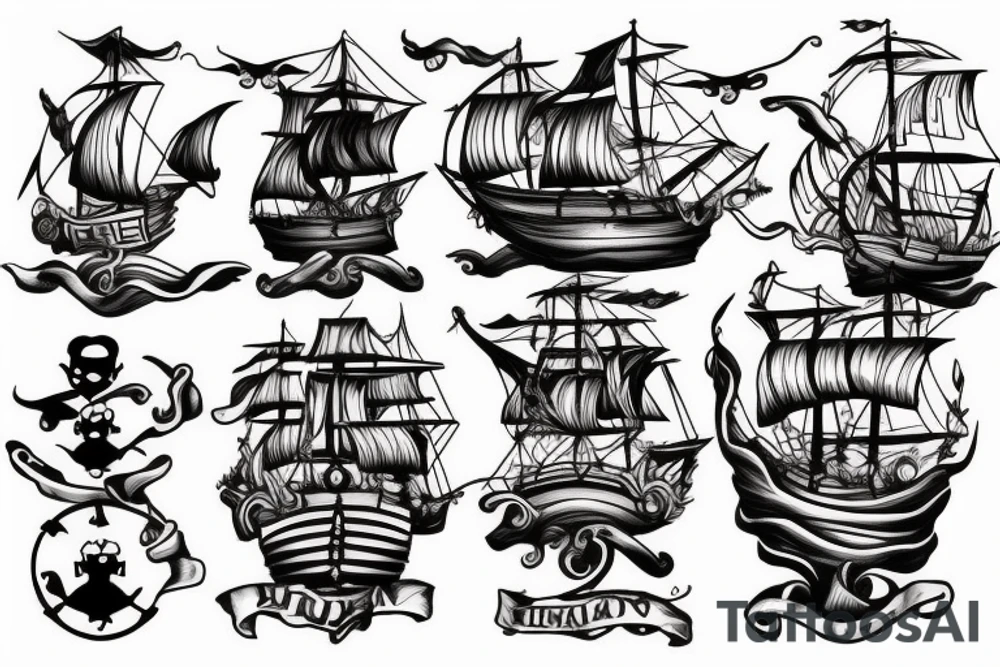 Pirate ship tattoo idea