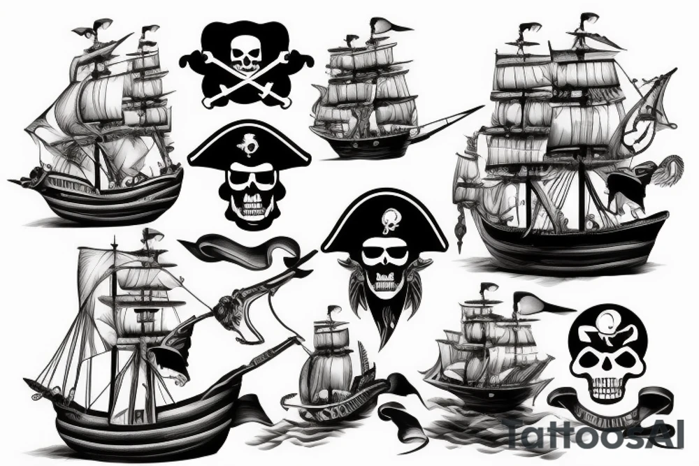 Pirate ship tattoo idea
