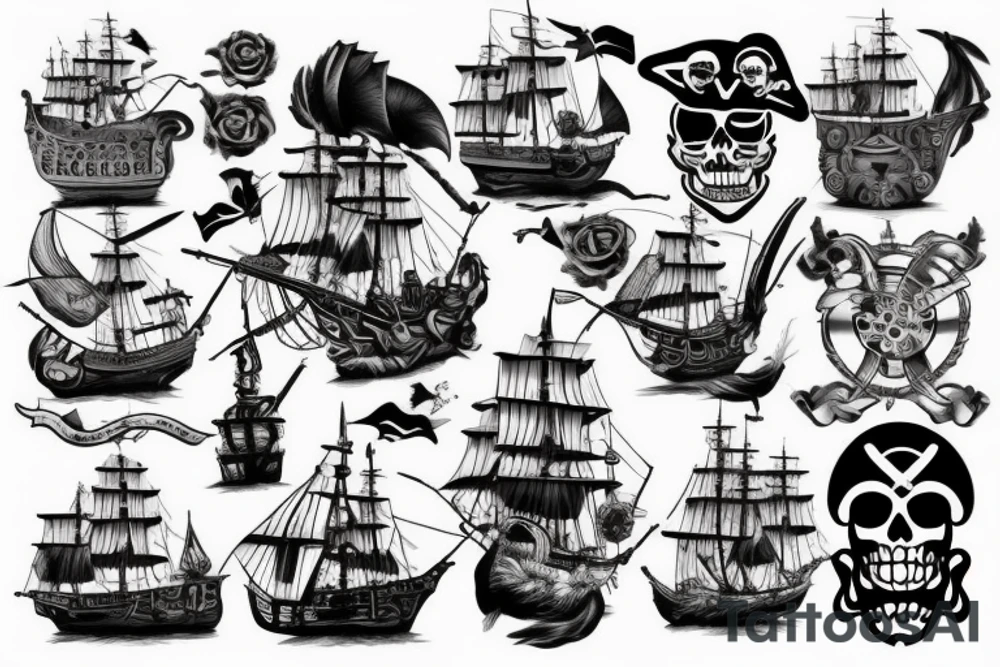 Pirate ship tattoo idea