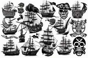 Pirate ship tattoo idea