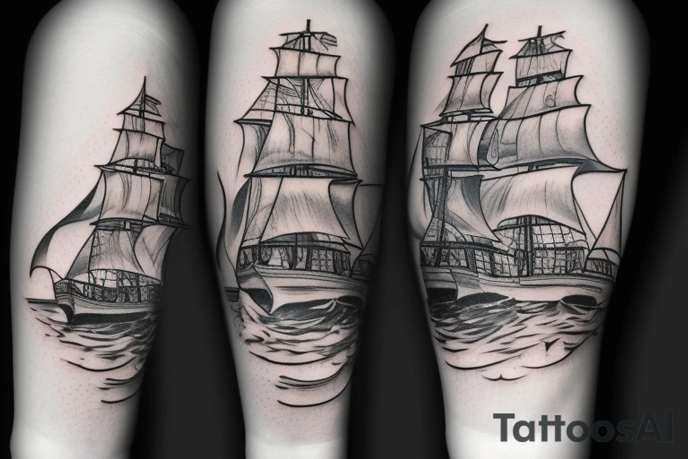 Pirate ship tattoo idea