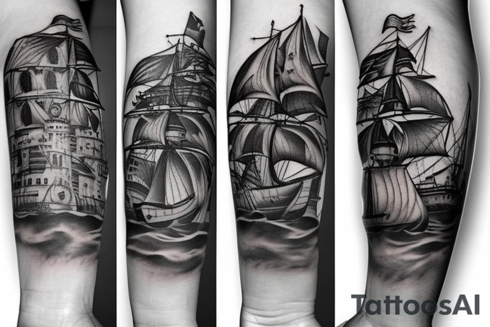 Pirate ship tattoo idea
